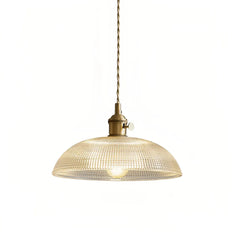 Lámpara colgante vintage de vidrio y latón con altura regulable para comedor