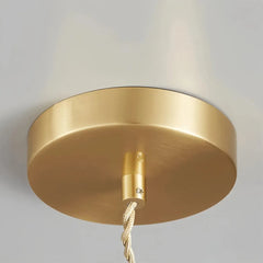 Lámpara colgante vintage de vidrio y latón con altura regulable para comedor