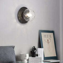 Apliques de pared modernos para salón diseño con vidrio esférico