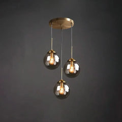 Lampara colgante esfera de vidrio moderna LED altura regulable para comedor