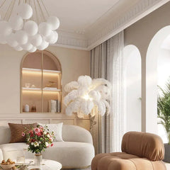 Lámparas colgantes modernas para salón diseño nórdico con esferas de vidrio