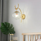 Apliques para pared modernos diseño creativo cuerno dorado