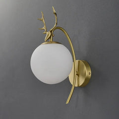 Apliques para pared modernos diseño creativo cuerno dorado