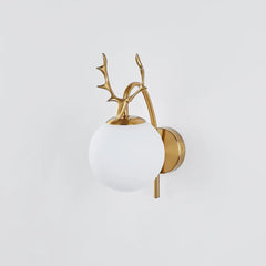 Apliques para pared modernos diseño creativo cuerno dorado