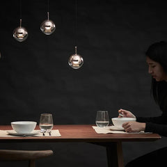 Lampara colgante mesita noche diseño moderno creativo con esfera de vidrio