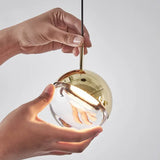Lampara colgante mesita noche diseño moderno creativo con esfera de vidrio