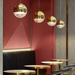 Lampara colgante mesita noche diseño moderno creativo con esfera de vidrio