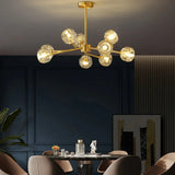 Lámpara colgante de cristal para salón estilo moderno y lujoso