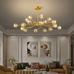 Lámpara colgante de cristal para salón estilo moderno y lujoso