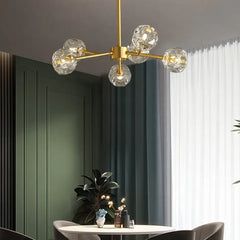 Lámpara colgante de cristal para salón estilo moderno y lujoso
