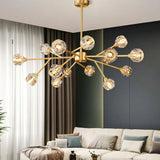Lámpara colgante de cristal para salón estilo moderno y lujoso