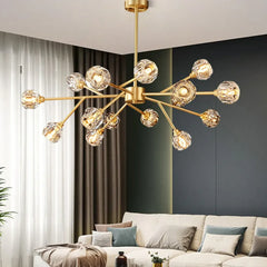 Lámpara colgante de cristal para salón estilo moderno y lujoso