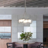 Lampara colgante cristal blanco con diseño de bola burbuja