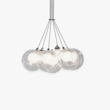 Lampara colgante cristal blanco con diseño de bola burbuja
