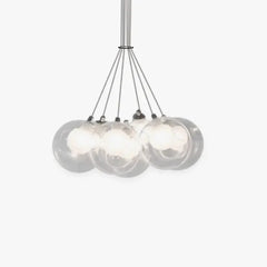 Lampara colgante cristal blanco con diseño de bola burbuja