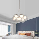 Lampara colgante cristal blanco con diseño de bola burbuja