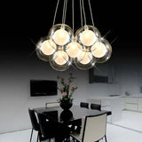 Lampara colgante cristal blanco con diseño de bola burbuja