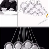 Lampara colgante cristal blanco con diseño de bola burbuja