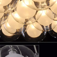Lampara colgante cristal blanco con diseño de bola burbuja