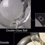 Lampara colgante cristal blanco con diseño de bola burbuja