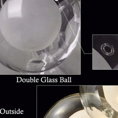 Lampara colgante cristal blanco con diseño de bola burbuja