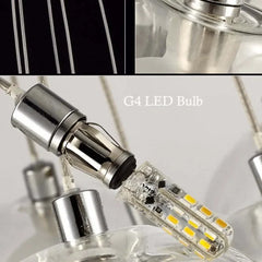 Lampara colgante cristal blanco con diseño de bola burbuja