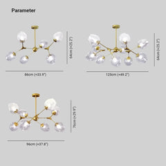 Lamparas de cristal de techo modernas estilo esférico y ramificado