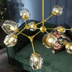 Lamparas de cristal de techo modernas estilo esférico y ramificado
