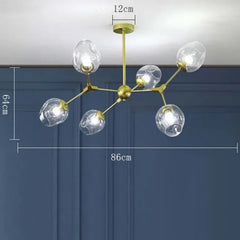 Lamparas de cristal de techo modernas estilo esférico y ramificado