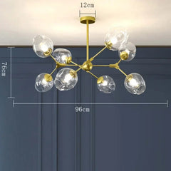 Lamparas de cristal de techo modernas estilo esférico y ramificado