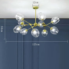 Lamparas de cristal de techo modernas estilo esférico y ramificado