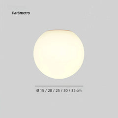 Plafón LED de techo para pasillo moderno de vidrio blanco tipo bola