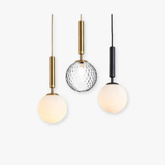 Lámpara colgante blanca y dorada esférico diseño estilo nórdico LED