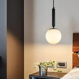 Lámpara colgante blanca y dorada esférico diseño estilo nórdico LED