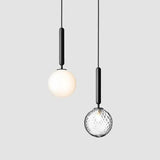 Lámpara colgante blanca y dorada esférico diseño estilo nórdico LED