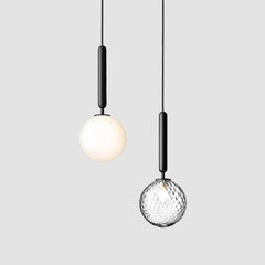 Lámpara colgante blanca y dorada esférico diseño estilo nórdico LED