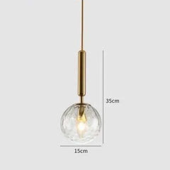 Lámpara colgante blanca y dorada esférico diseño estilo nórdico LED
