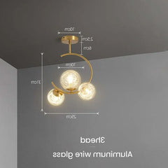 Lamparas colgantes doradas diseño moderno y creativo con LED