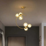 Lamparas colgantes doradas diseño moderno y creativo con LED