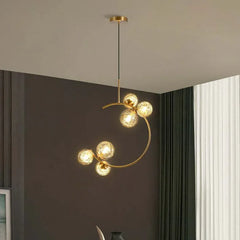 Lamparas colgantes doradas diseño moderno y creativo con LED