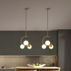 Lamparas colgantes doradas diseño moderno y creativo con LED