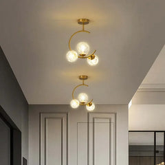 Lamparas colgantes doradas diseño moderno y creativo con LED