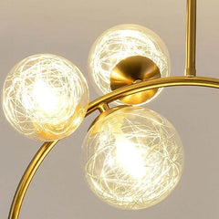 Lamparas colgantes doradas diseño moderno y creativo con LED