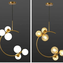 Lamparas colgantes doradas diseño moderno y creativo con LED