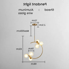 Lamparas colgantes doradas diseño moderno y creativo con LED