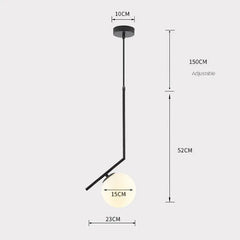 Apliques colgantes modernos con diseño esférico y minimalista
