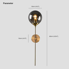 Aplique muro led esférica de lujo para dormitorio