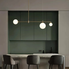 Lámpara colgante lineal LED moderna cobre regulable para isla cocina