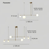 Lámpara colgante lineal LED moderna cobre regulable para isla cocina