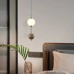 Lámparas para habitacion diseño de esferas colgantes estilo crema